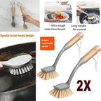 2x Dish Washing Up Brush Cleaning Brushes Kitchen Tool Pot Sink Scrubber Sponge