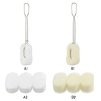 Detachable Bottle Cup Washing Sponge Brush with Stainless Steel Handle Replaceable Sponge Cleaning Brush Home Kitchen Tools