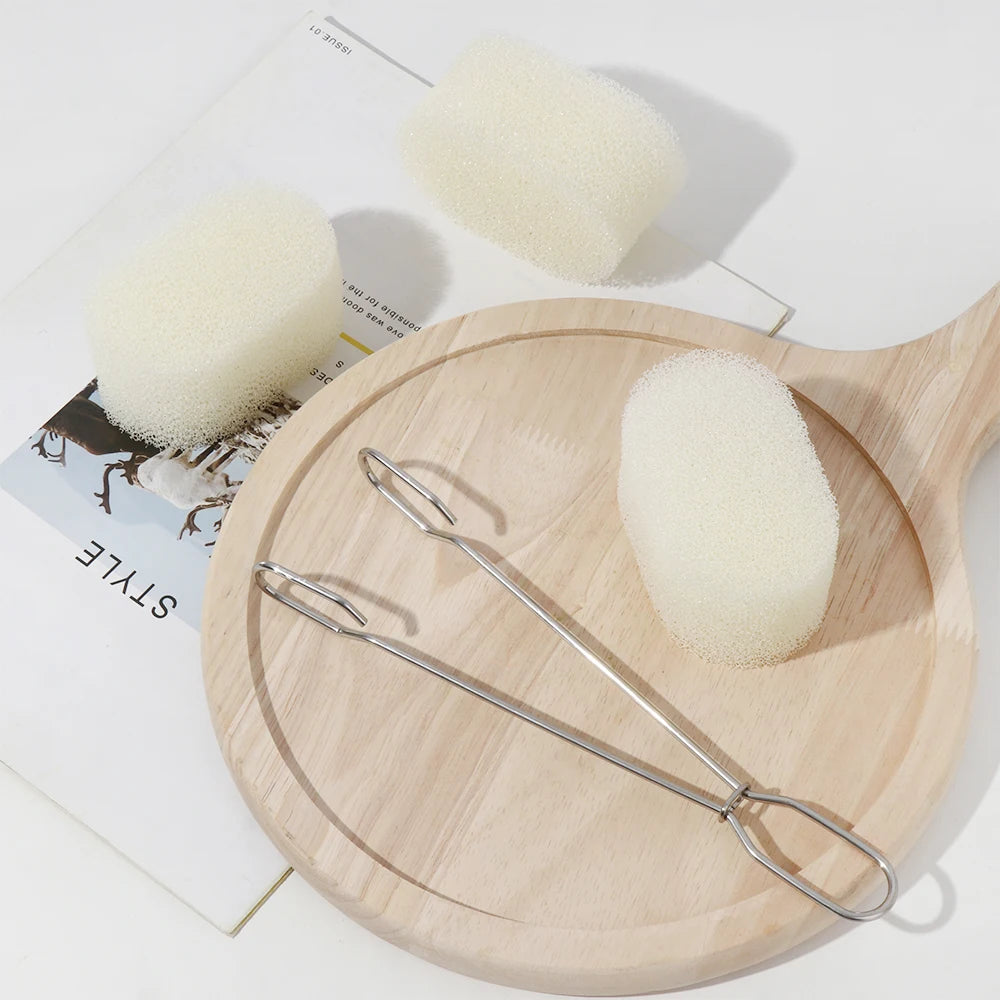 Detachable Bottle Cup Washing Sponge Brush with Stainless Steel Handle Replaceable Sponge Cleaning Brush Home Kitchen Tools