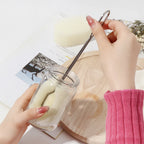 Detachable Bottle Cup Washing Sponge Brush with Stainless Steel Handle Replaceable Sponge Cleaning Brush Home Kitchen Tools