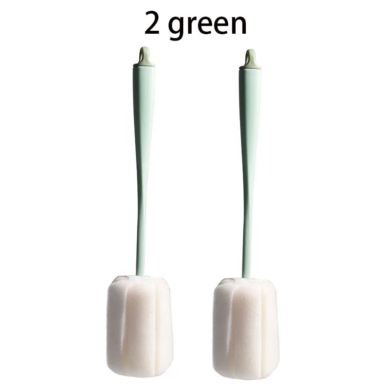 2pcs Long Handle Brush For Glass Cup And Milk Bottle Cleaning High Elastic Sponge Brushs Kitchen Washing Tools Accessories 26cm