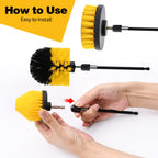 5/6/7/9 Pcs Cleaning Brush Attachment Set Power Scrubber Brush with 1/4“ Extend Long Drill Scrub Brush for Cleaning Shower