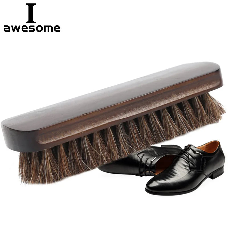 Natural Horsehair Leather Soft Polishing Tool Real Horse Hair Shoe Brush Polish Bootpolish Cleaning Brush For Suede Nubuck Boot