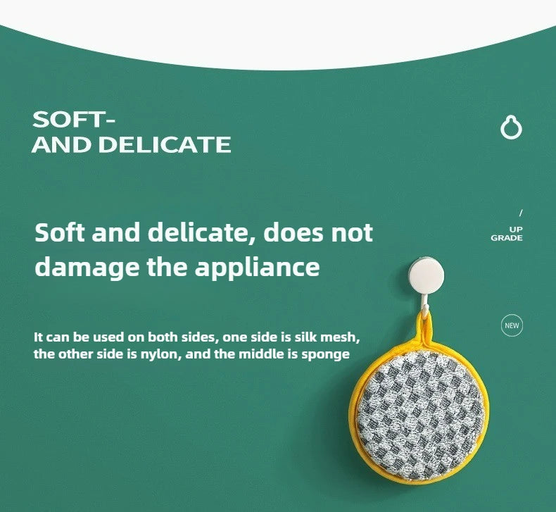 5PCS Double-Side Dish Wash Sponges, Dish Washing Brush Pan Pot, Dishwashing Sponge, Household Cleaning Reusable Kitchen Tools