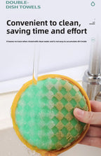 5PCS Double-Side Dish Wash Sponges, Dish Washing Brush Pan Pot, Dishwashing Sponge, Household Cleaning Reusable Kitchen Tools