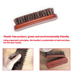 Horsehair Shoe Brush and Multifunctional Portable Plush Shoe Cloth Kit Wooden Handle Leather Car Shoe Cleaning Polishing 1 set