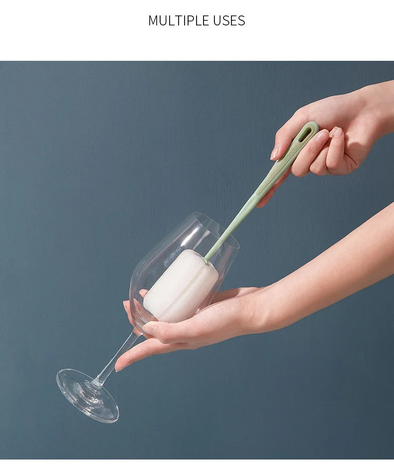 2874 Cup Scrub Brush Bottle Wine Cup  Kettle Cup Clean Long Handle Wash Bottle Brush Remove Coffee Tea Stains Sponge Brush