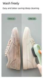 1pcs/2pcs/3pcs Multi-Functional Shoe Brush with Liquid Dispenser Household Press Type Soft Fur for Washing Shoes Cleaning Tool