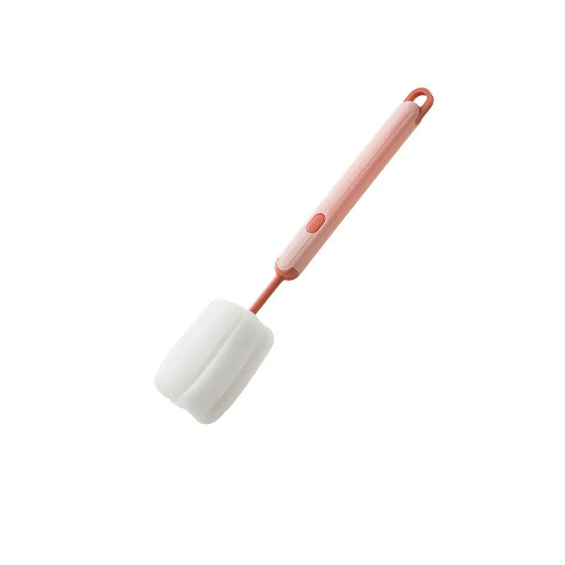 Detachable Long Handle Sponge Brush with Hanger - Cup & Bottle Cleaning Brush, Space Saving Sink Organizer (For Mugs, Glasses)