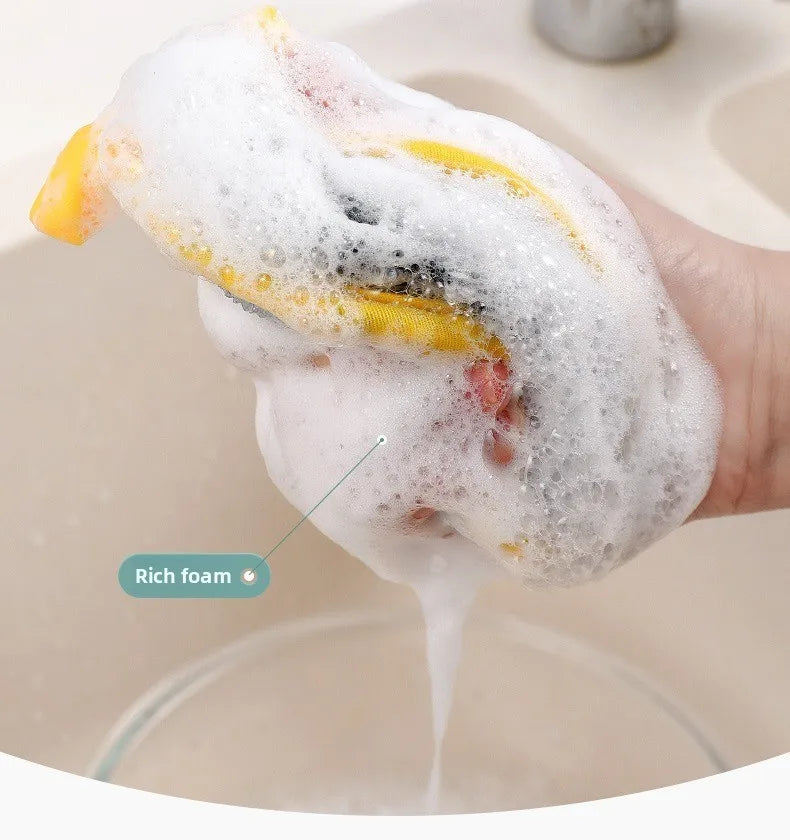 5PCS Double-Side Dish Wash Sponges, Dish Washing Brush Pan Pot, Dishwashing Sponge, Household Cleaning Reusable Kitchen Tools