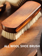 1 Piece Solid Wood Wool Shoe Brush, Polishing, Cleaning, Care Brush, Suitable For Leather Or Fabric Shoes, Cleaning Brush