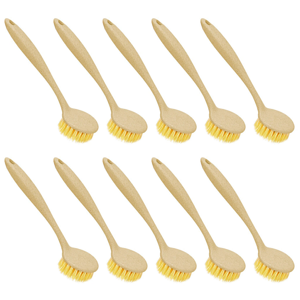 1/3/10pcs long handle pot brush, compact kitchen cleaning brush, dishwashing brush, cookware brush (mixed colors)