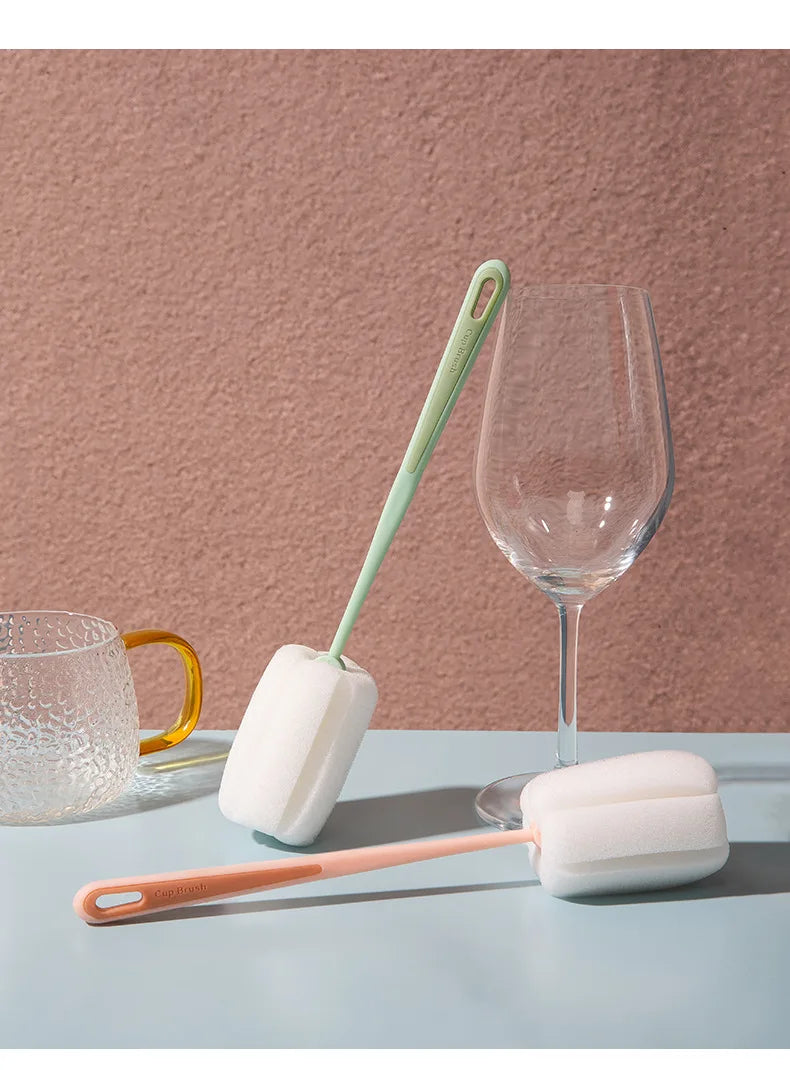 Cup Brush Cup Clean Long Handle Milk Bottle Brush No Dead Angle Remove Tea Stain Sponge Small Brush #2874