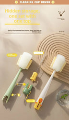 5-in-1cup Washing Tool for Household Use Multifunctional Cup Brush Water Cup Thermos Cup Brush Milk Bottle Cleaning Sponge Brush