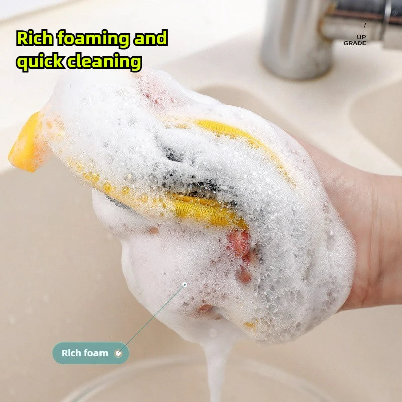 5PCS Double-Side Dish Wash Sponges, Dish Washing Brush Pan Pot, Dishwashing Sponge, Household Cleaning Reusable Kitchen Tools