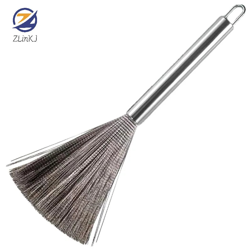 304 Stainless Steel Cleaning Brush | Efficient Scrubber With Hanging Loop, Durable Metal Pot Clean Tool
