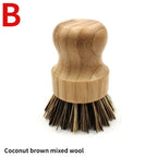 1pc/2pcs Bamboo Dish Scrub Brush Soap Dish Kitchen Wooden Dish Scrubber Cleaning Brush for Washing Dish Cast Iron Pan Pot