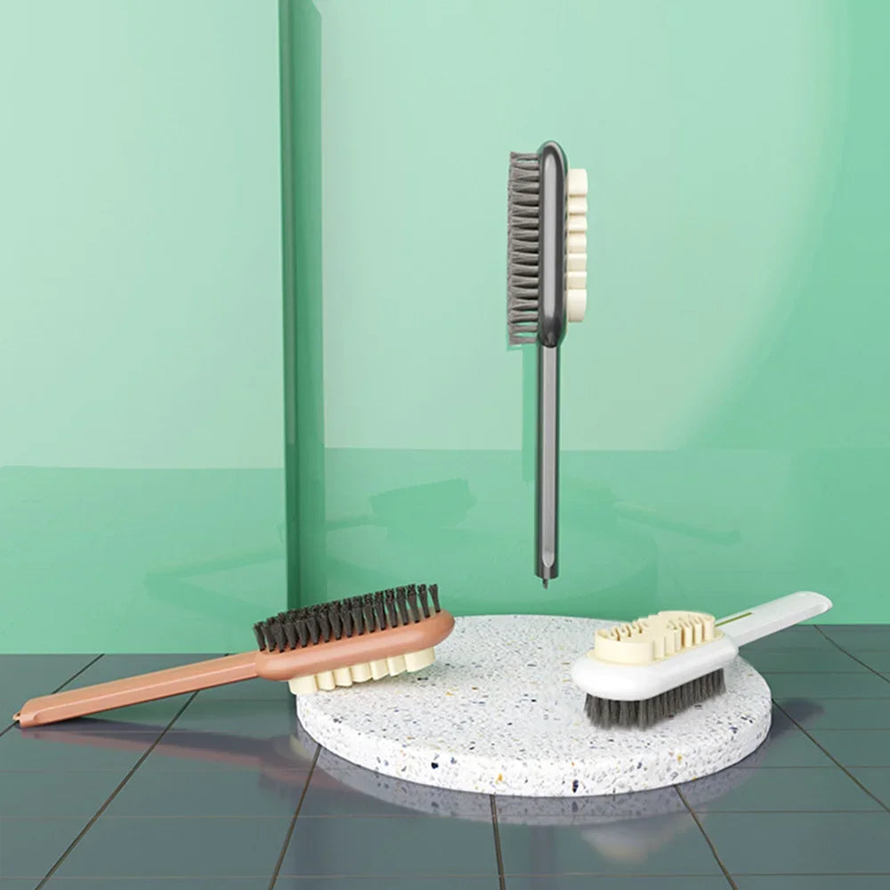 Long Handle 2-Sided Suede Cleaning Brush for Shoes Sneakers Stain & Dust Removal Rubber Boot Cleaner Shoe Brush