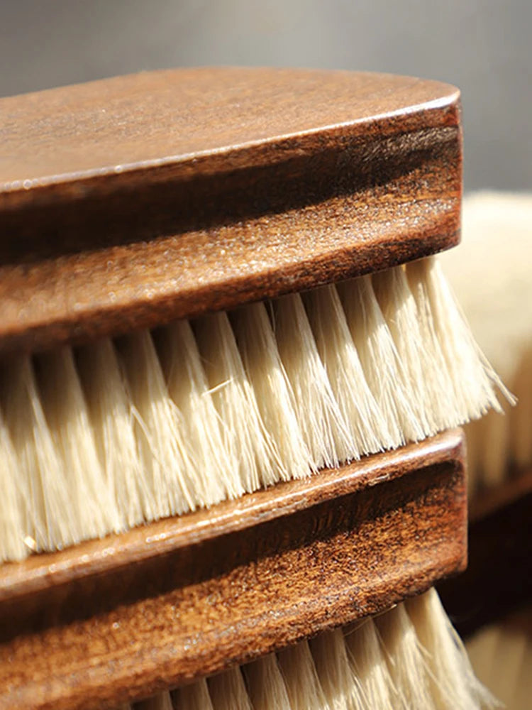 1 Piece Solid Wood Wool Shoe Brush, Polishing, Cleaning, Care Brush, Suitable For Leather Or Fabric Shoes, Cleaning Brush