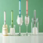 Detachable Long Handle Sponge Brush with Hanger - Cup & Bottle Cleaning Brush, Space Saving Sink Organizer (For Mugs, Glasses)