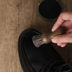Horse Hair Oiling Brush, Beech Small Shoe Brush, Soft Fur Leather Shoe Care Brush, Dust Removal, Oiling and Polishing