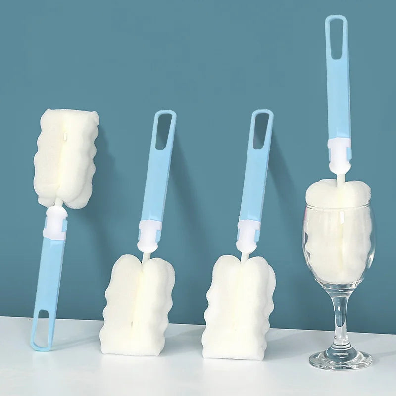 1/3/5Pcs Soft Sponge Cup Brush Long Handle Sponge Bottle Brush Drink Wineglass Bottle Glass Cup Washing No Deadend Cleaning Tool