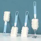 1/3/5Pcs Soft Sponge Cup Brush Long Handle Sponge Bottle Brush Drink Wineglass Bottle Glass Cup Washing No Deadend Cleaning Tool