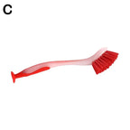 Multifunctional Pot Cleaning Brush Vertical Dishwashing Brush Kitchen Suction Cup Type Sink Cleaning Scrub LongHandle Tool Brush