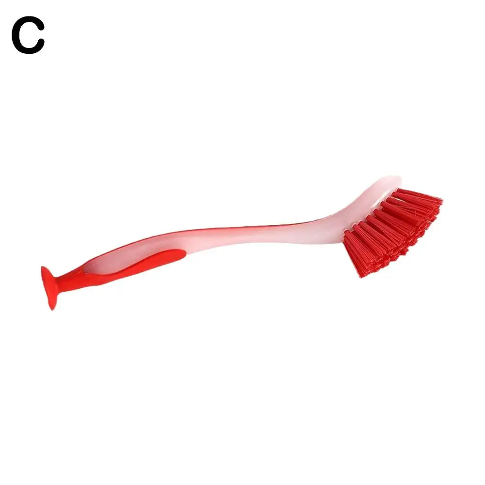 Multifunctional Pot Cleaning Brush Vertical Dishwashing Brush Kitchen Suction Cup Type Sink Cleaning Scrub LongHandle Tool Brush