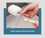 New Nordic-style Cup Brush Long-handled Sponge Cup Brush Detachable and Replaceable Head Baby Bottle and Thermos Cup Clean Brush