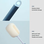Removable Long Handle Soft Sponge Brush Kitchen Washing Cleaning Tool For Coffee Drink Wineglass Bottle Glass Cup Brush