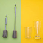 2493 Sponge Cup Brush Milk Bottle Brush Steel Ball Long Handle Spongy Brush Kitchen Household Cleaning Brush