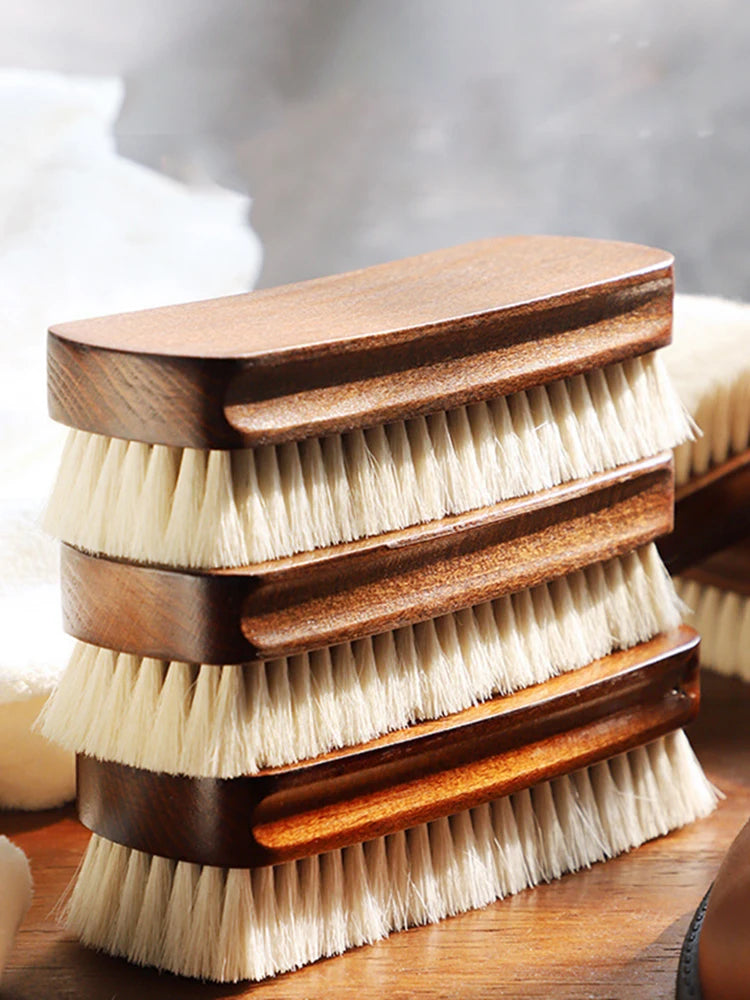 1 Piece Solid Wood Wool Shoe Brush, Polishing, Cleaning, Care Brush, Suitable For Leather Or Fabric Shoes, Cleaning Brush