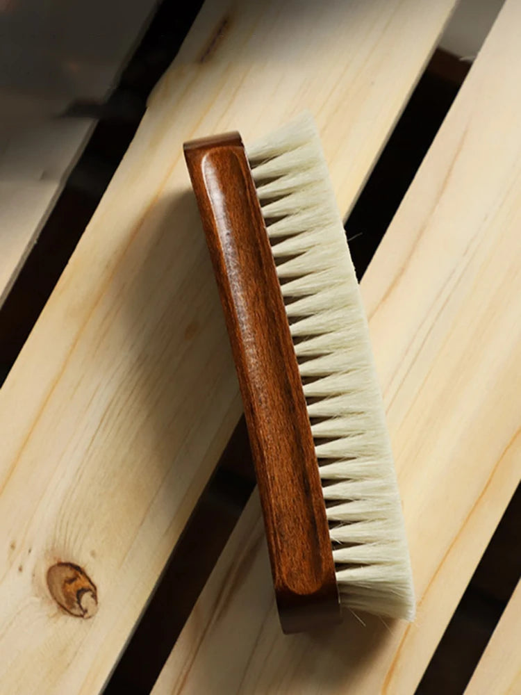 1 Piece Solid Wood Wool Shoe Brush, Polishing, Cleaning, Care Brush, Suitable For Leather Or Fabric Shoes, Cleaning Brush