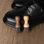 Horse Hair Oiling Brush, Beech Small Shoe Brush, Soft Fur Leather Shoe Care Brush, Dust Removal, Oiling and Polishing
