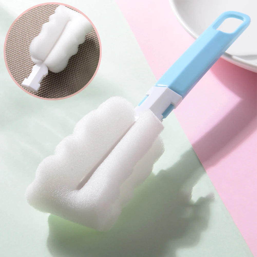 Cup Bottle Brush Cleaner Sponge Handle Brush Foam Bottle Cup Glass Kitchen Car Baby Bottle Cleaning Brush With Long Handle