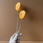 304 Stainless Steel Long Handle Replaceable Sponge  Natural Wood Pulp Cotton Sponge Cup Brush Sponge Bottle Cleaning Brush