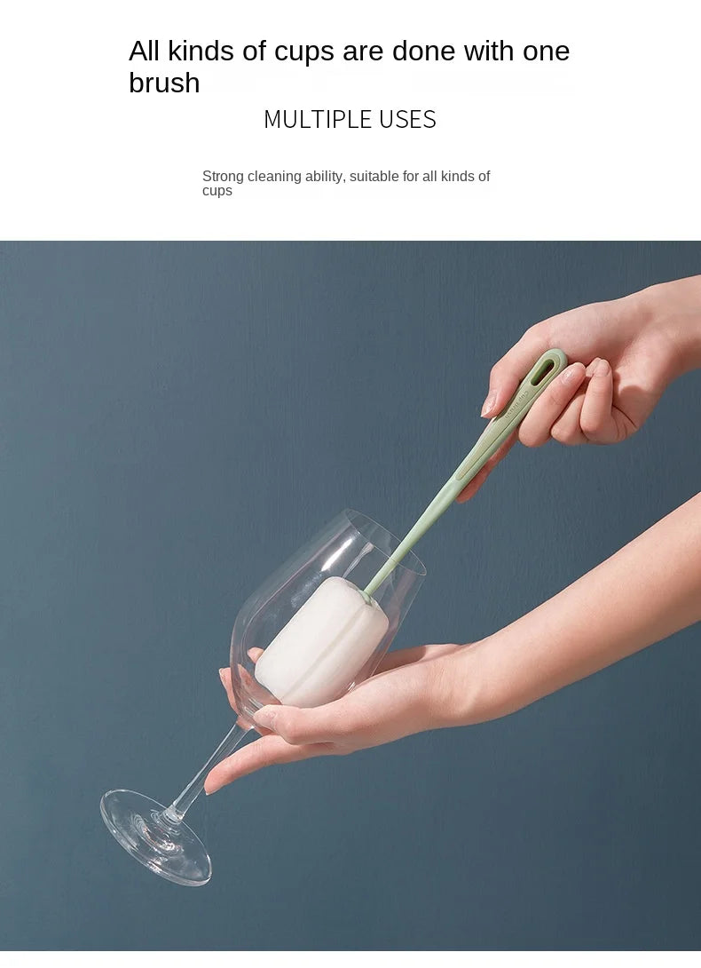 Cup Brush Cup Clean Long Handle Milk Bottle Brush No Dead Angle Remove Tea Stain Sponge Small Brush #2874