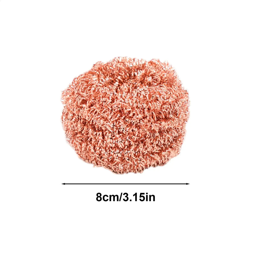 2 pcs/set Kitchen Scrub Pads Copper Dishwashing Brush Dish Cleaning Brush Wire Pot Scrubber Cleaning Supplies Dishwashing Sponge
