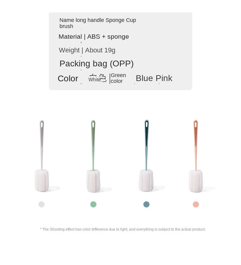 Cup Brush Cup Clean Long Handle Milk Bottle Brush No Dead Angle Remove Tea Stain Sponge Small Brush #2874