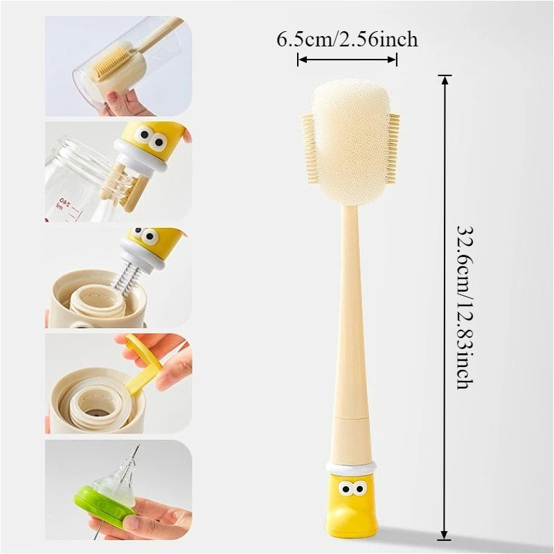 1set Bottle Brush Cup Scrubber Pacifier Bottle Brush Set Sponge Long Handle for Drink Bottle Glass Cup Brush Cleaning Tool