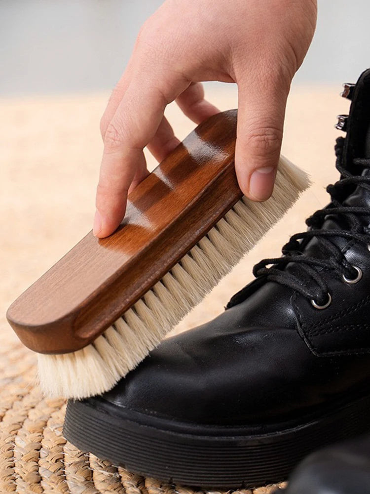 1 Piece Solid Wood Wool Shoe Brush, Polishing, Cleaning, Care Brush, Suitable For Leather Or Fabric Shoes, Cleaning Brush