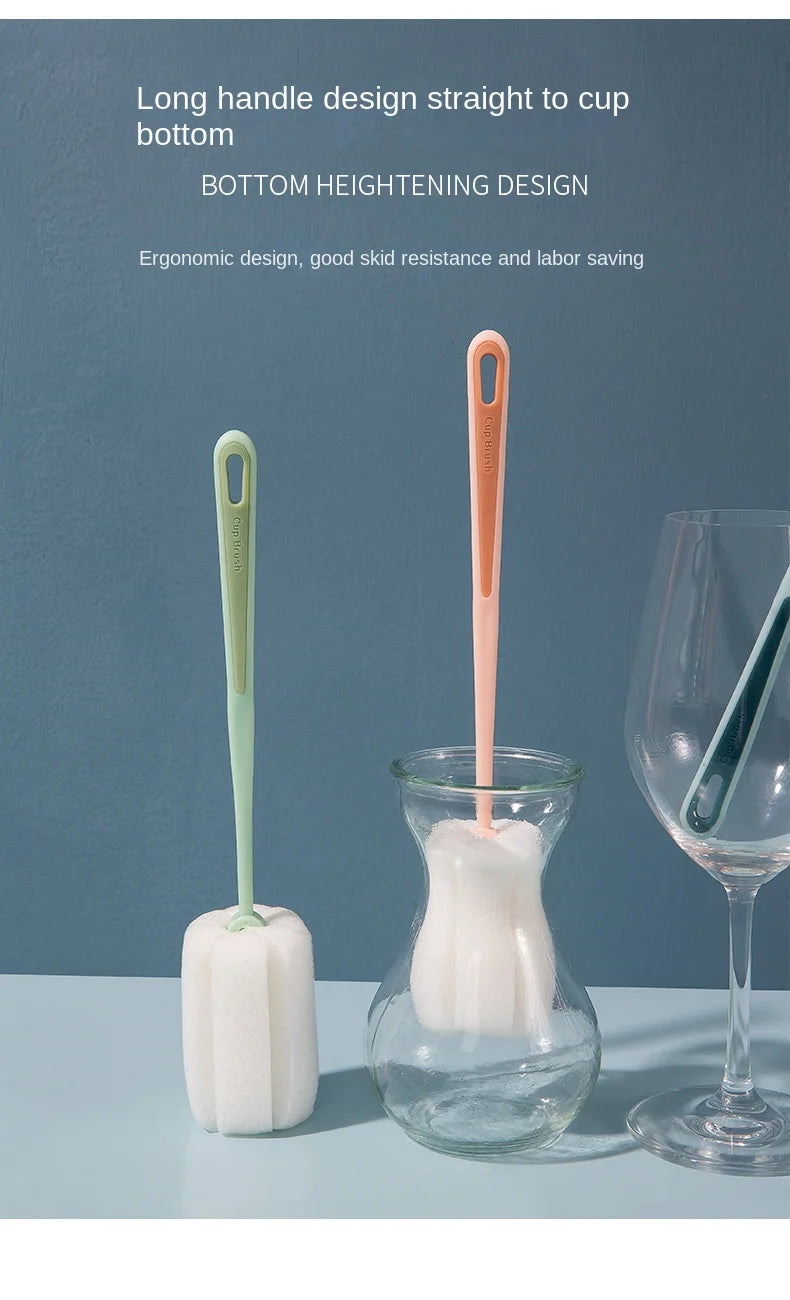 Cup Brush Cup Clean Long Handle Milk Bottle Brush No Dead Angle Remove Tea Stain Sponge Small Brush #2874