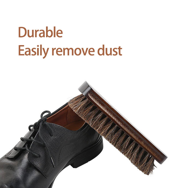 Natural Horsehair Leather Soft Polishing Tool Real Horse Hair Shoe Brush Polish Bootpolish Cleaning Brush For Suede Nubuck Boot