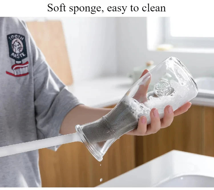 1pc Long handled sponge brush Bottle washing brush Can be hung Cup brush Quick drying No dead corners Kitchen utensils
