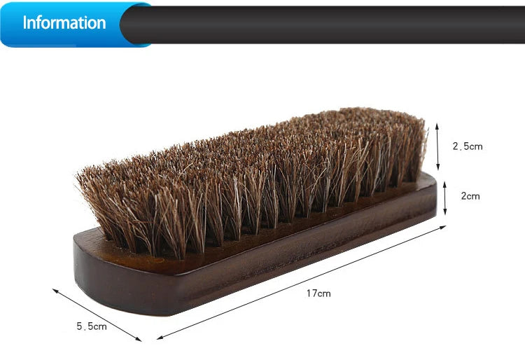 Natural Horsehair Leather Soft Polishing Tool Real Horse Hair Shoe Brush Polish Bootpolish Cleaning Brush For Suede Nubuck Boot