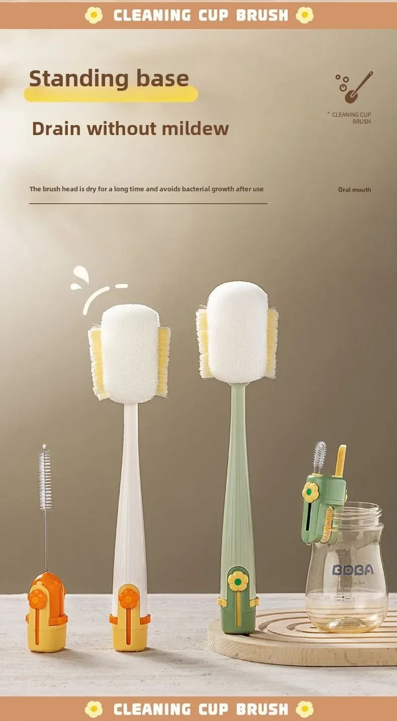 5-in-1cup Washing Tool for Household Use Multifunctional Cup Brush Water Cup Thermos Cup Brush Milk Bottle Cleaning Sponge Brush