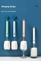 New Nordic-style Cup Brush Long-handled Sponge Cup Brush Detachable and Replaceable Head Baby Bottle and Thermos Cup Clean Brush