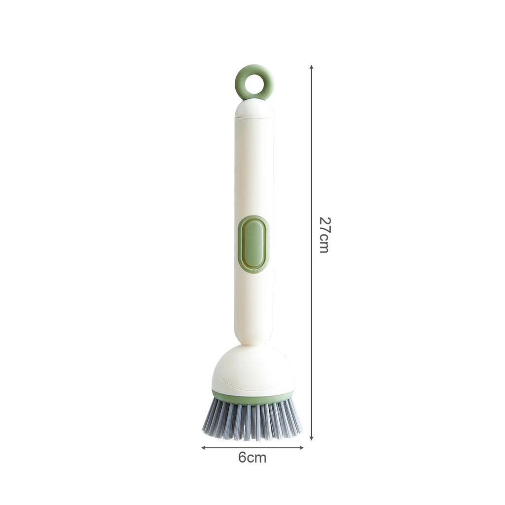 Plastic Dish Brush Rotatable Kitchen Pot Brush Hanging Utensil Brush Convenient Long Handle Home Dishes Brush For Stain Removal