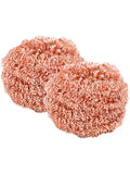 2 pcs/set Kitchen Scrub Pads Copper Dishwashing Brush Dish Cleaning Brush Wire Pot Scrubber Cleaning Supplies Dishwashing Sponge
